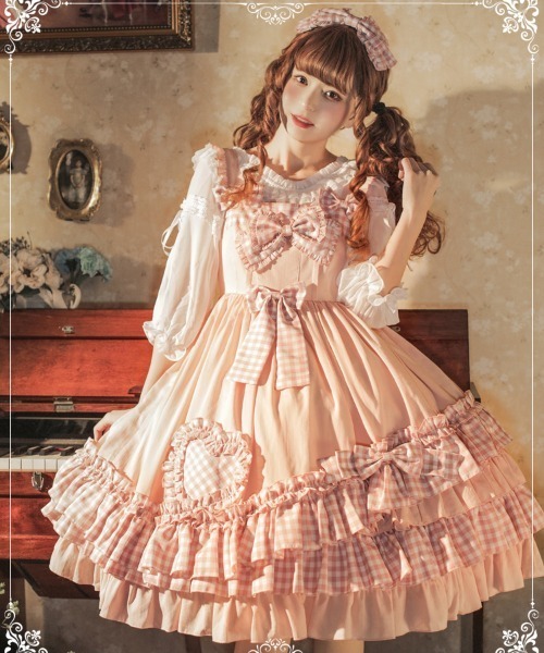 TONE SELECT WEAR(トーンセレクトウェア)の「【emane】リボンチェックティアードロリータワンピース(ワンピース・レディース・ピンク系その他・FREE)」の11枚目の写真