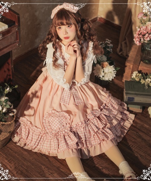 TONE SELECT WEAR(トーンセレクトウェア)の「【emane】リボンチェックティアードロリータワンピース(ワンピース・レディース・ピンク系その他・FREE)」の4枚目の写真