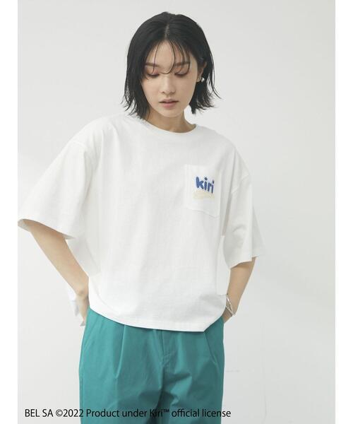 Green Parks(グリーンパークス)の「KiriクリームチーズプリントT(Tシャツ/カットソー・レディース・オフホワイト・FREE)」の4枚目の写真