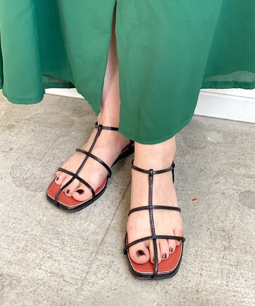 Futier land（フューティアランド）の「スクエアトゥコードストラップサンダル（サンダル・レディース・ブラック/シルバー/グリーン・40/38/39/36/37）」の10枚目の写真