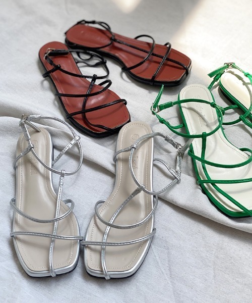 Futier land（フューティアランド）の「スクエアトゥコードストラップサンダル（サンダル・レディース・ブラック/シルバー/グリーン・40/38/39/36/37）」の12枚目の写真