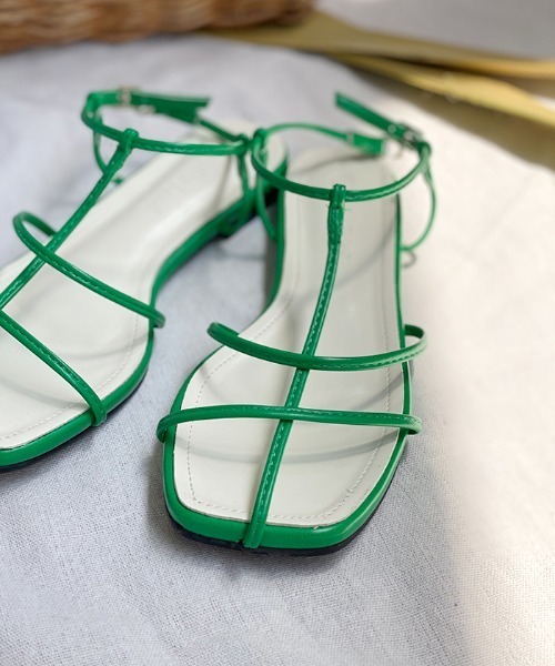 Futier land（フューティアランド）の「スクエアトゥコードストラップサンダル（サンダル・レディース・ブラック/シルバー/グリーン・40/38/39/36/37）」の9枚目の写真