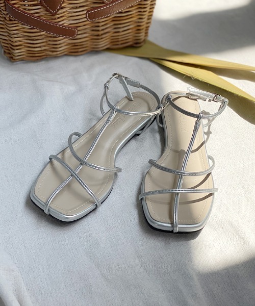 Futier land（フューティアランド）の「スクエアトゥコードストラップサンダル（サンダル・レディース・ブラック/シルバー/グリーン・40/38/39/36/37）」の7枚目の写真