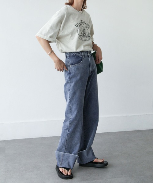 Chillfar（チルファー）の「ロールアップデニムパンツ（デニムパンツ・レディース・ブラック/ネイビー/アイボリー/ワンウォッシュ・MEDIUM/LARGE）」の16枚目の写真