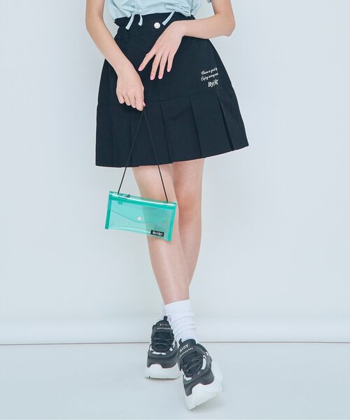 algy(アルジー)の「クリアポシェット付きプリーツスカート(スカート・キッズ・ブラック/オフホワイト/ベージュ・XX-SMALL/X-SMALL/XXX-SMALL/SMALL/MEDIUM)」の3枚目の写真