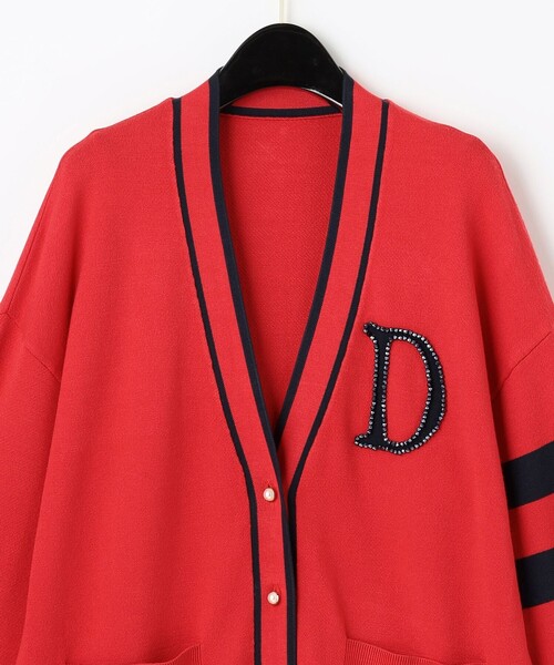 Diagram（ダイアグラム）の「イニシャルニットカーディガン（カーディガン/ボレロ・レディース・ホワイト/ブラック/レッド・36）」の11枚目の写真