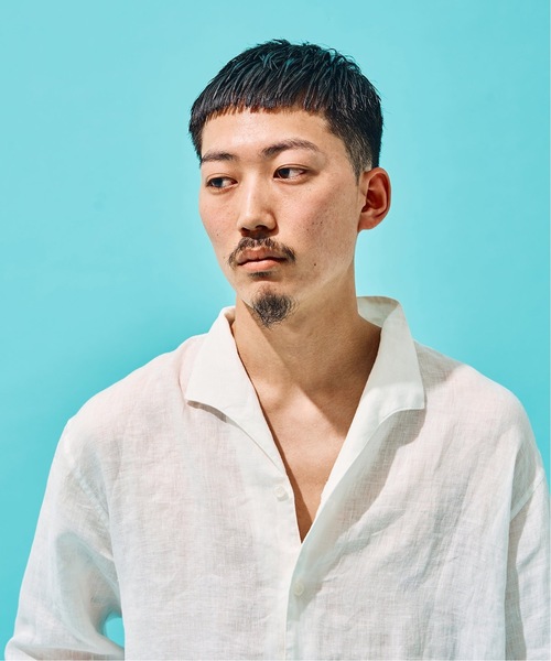 スタンディングリネンシャツ