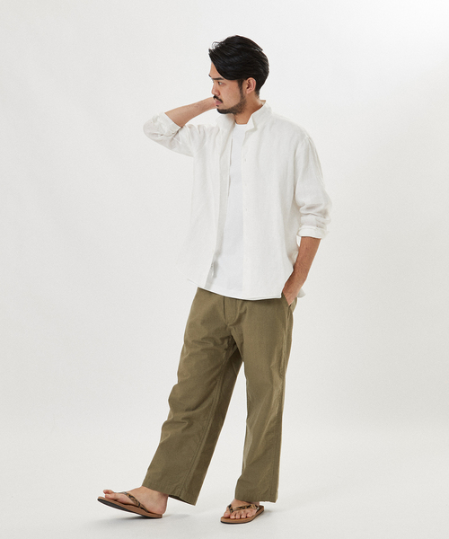 スタンディングリネンシャツ