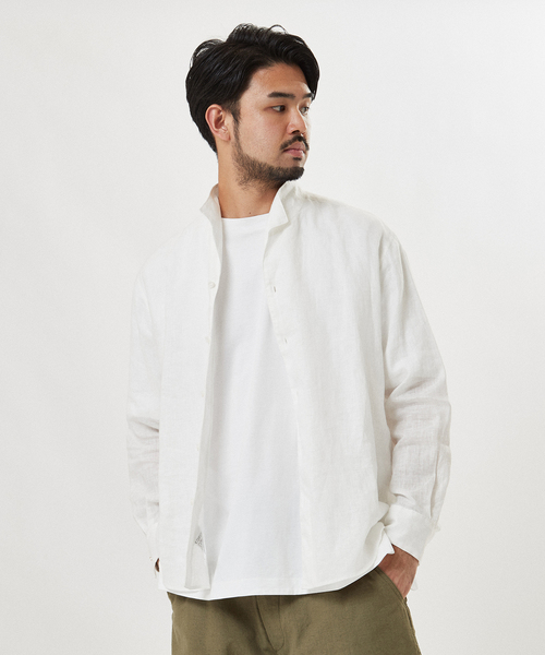 スタンディングリネンシャツ