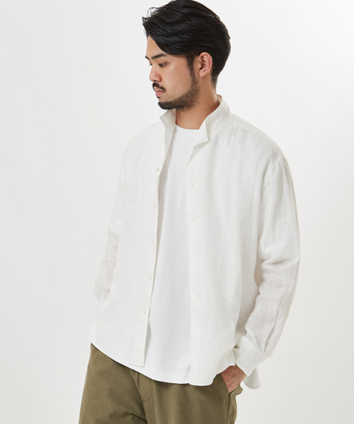 EDIFICE(エディフィス)の「スタンディング リネンシャツ(シャツ/ブラウス・メンズ・ホワイト/ブラック・SMALL/MEDIUM/LARGE)」の17枚目の写真