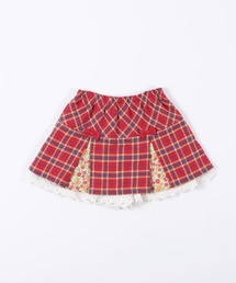 KP | 先染めチェックと小花柄のボックスプリーツスカパン(100～130)(スカート)