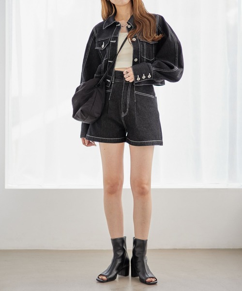 Heather（ヘザー）の「デニムショートパンツ　125911（デニムパンツ・レディース・ブルー/ブラック・S/M）」の3枚目の写真