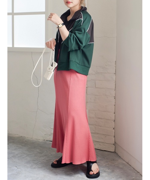 JUMELLE（ジュメロ）の「ワッフルマーメイドロングスカート（スカート・レディース・グリーン/ピンク・FREE）」の6枚目の写真