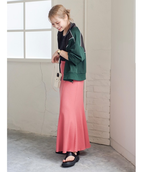 JUMELLE（ジュメロ）の「ワッフルマーメイドロングスカート（スカート・レディース・グリーン/ピンク・FREE）」の13枚目の写真