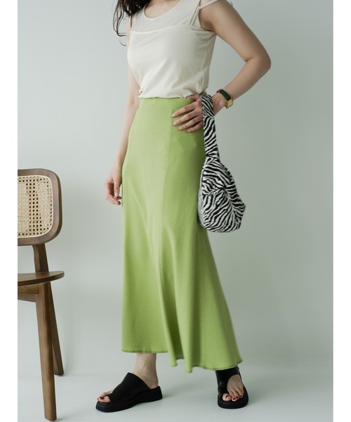JUMELLE（ジュメロ）の「ワッフルマーメイドロングスカート（スカート・レディース・グリーン/ピンク・FREE）」の4枚目の写真