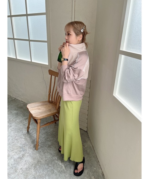 JUMELLE（ジュメロ）の「ワッフルマーメイドロングスカート（スカート・レディース・グリーン/ピンク・FREE）」の7枚目の写真