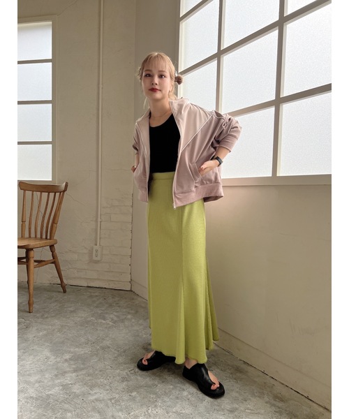 JUMELLE（ジュメロ）の「ワッフルマーメイドロングスカート（スカート・レディース・グリーン/ピンク・FREE）」の14枚目の写真