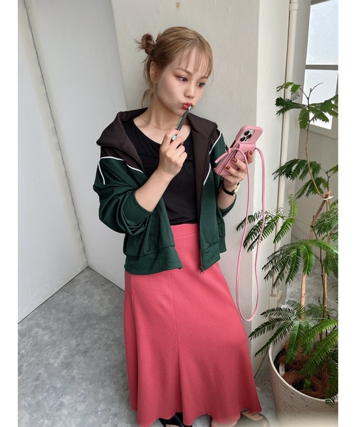 JUMELLE（ジュメロ）の「ワッフルマーメイドロングスカート（スカート・レディース・グリーン/ピンク・FREE）」の21枚目の写真