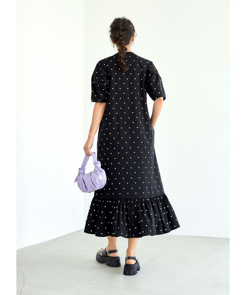 ⭐︎売り切りたい⭐︎ポンディシェリ　ワンピース スタイルデリ STYLE DELI シボ感アメスリティアードワンピース