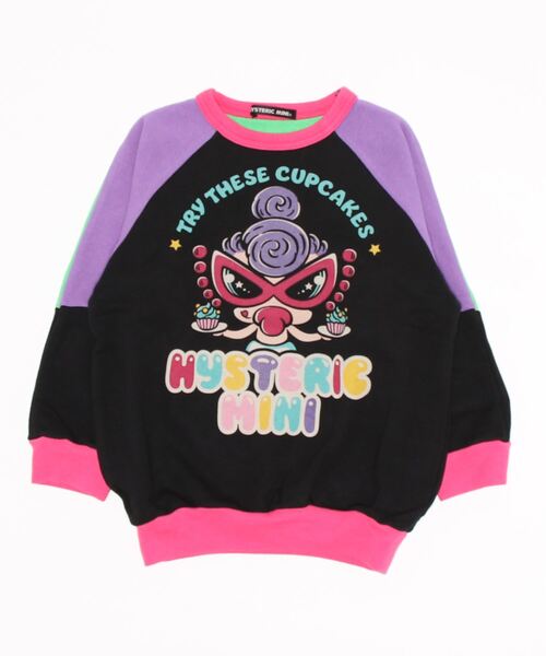 HYSTERIC MINI(ヒステリックミニ)の「HYSTERIC CUP CAKE BIG トレーナー(スウェット・キッズ・ホワイト/ブラック/ピンク・110/120/105)」の1枚目の写真