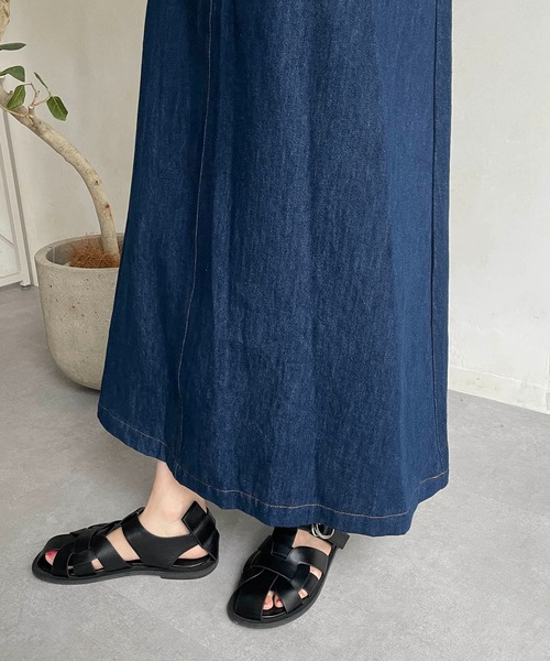 CAPRICIEUX LE'MAGE(カプリシューレマージュ)の「ハイウエストワンピース(ワンピース・レディース・ブルー/ブラック・FREE)」の18枚目の写真