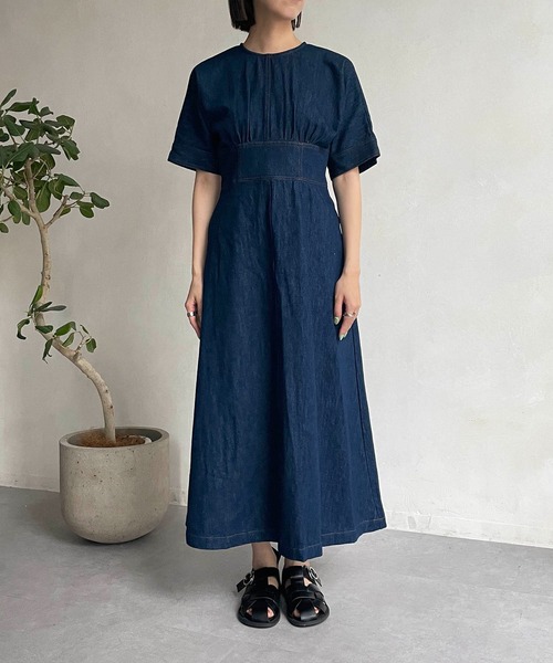 CAPRICIEUX LE'MAGE(カプリシューレマージュ)の「ハイウエストワンピース(ワンピース・レディース・ブルー/ブラック・FREE)」の20枚目の写真