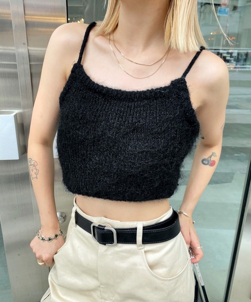 WHO'S WHO gallery(フーズフーギャラリー)の「ブラッシュマイクロキャミ(キャミソール・レディース・ブラック/グリーン/サックスブルー/パープル・FREE)」の17枚目の写真