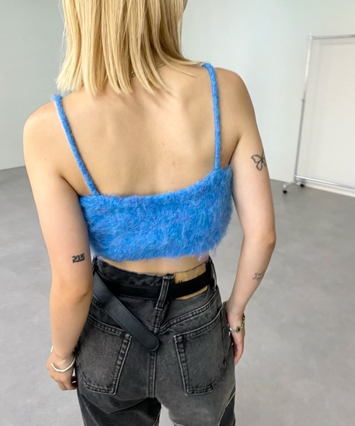 WHO'S WHO gallery(フーズフーギャラリー)の「ブラッシュマイクロキャミ(キャミソール・レディース・ブラック/グリーン/サックスブルー/パープル・FREE)」の5枚目の写真