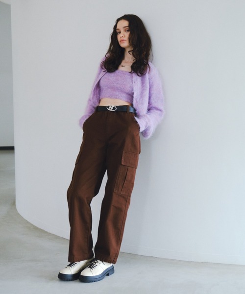 WHO'S WHO gallery(フーズフーギャラリー)の「ブラッシュマイクロキャミ(キャミソール・レディース・ブラック/グリーン/サックスブルー/パープル・FREE)」の12枚目の写真