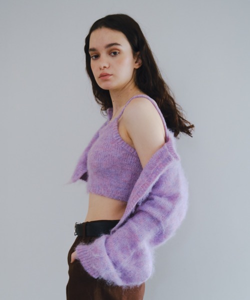 WHO'S WHO gallery(フーズフーギャラリー)の「ブラッシュマイクロキャミ(キャミソール・レディース・ブラック/グリーン/サックスブルー/パープル・FREE)」の8枚目の写真