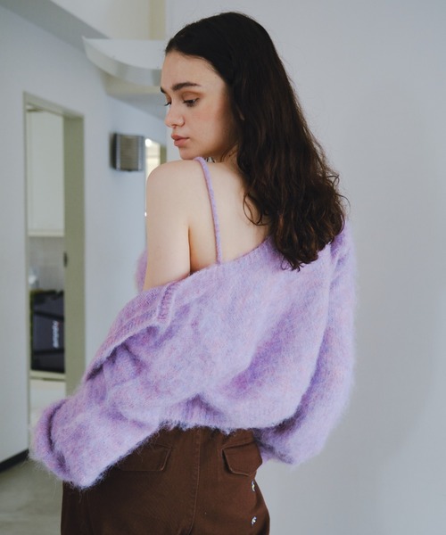 WHO'S WHO gallery(フーズフーギャラリー)の「ブラッシュマイクロキャミ(キャミソール・レディース・ブラック/グリーン/サックスブルー/パープル・FREE)」の16枚目の写真