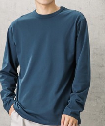 無地天竺クルーネックロングスリーブTシャツ