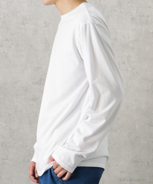 NAVY(ネイビー)の「無地天竺クルーネックロングスリーブTシャツ(Tシャツ/カットソー・メンズ・ブラック/グリーン/ブルー/ホワイト/チャコール・L/S/M/XL/XXL)」の18枚目の写真