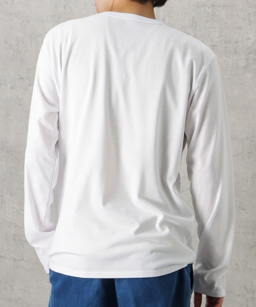NAVY(ネイビー)の「無地天竺クルーネックロングスリーブTシャツ(Tシャツ/カットソー・メンズ・ブラック/グリーン/ブルー/ホワイト/チャコール・L/S/M/XL/XXL)」の19枚目の写真
