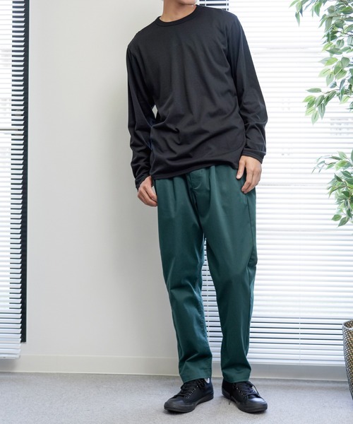NAVY(ネイビー)の「無地天竺クルーネックロングスリーブTシャツ(Tシャツ/カットソー・メンズ・ブラック/グリーン/ブルー/ホワイト/チャコール・L/S/M/XL/XXL)」の10枚目の写真