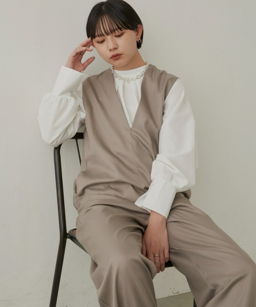 Aunt Marie's(アントマリーズ)の「深Vネックオールインワン(つなぎ/オールインワン・レディース・ブラック/ベージュ・MEDIUM/TALL/FREE)」の21枚目の写真