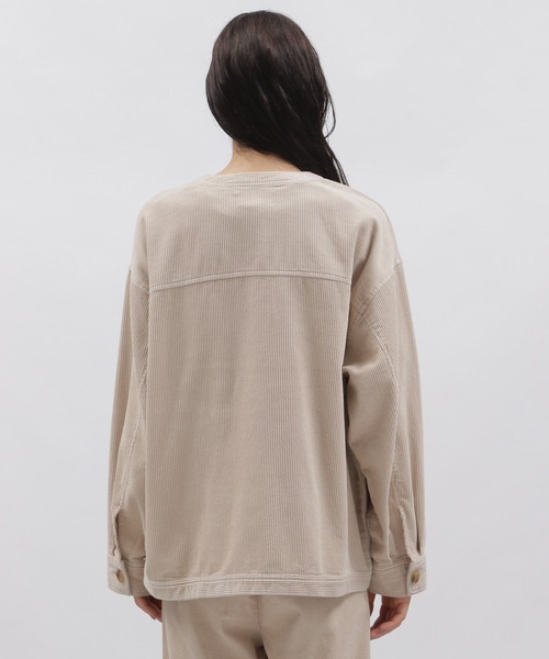 LAKOLE（ラコレ）の「8Wコーデュロイカバーオール[セットアップ対応] / 158272（ノーカラージャケット・レディース・ダークブラウン/オレンジ系その他/グレイッシュベージュ・SMALL/MEDIUM）」の14枚目の写真