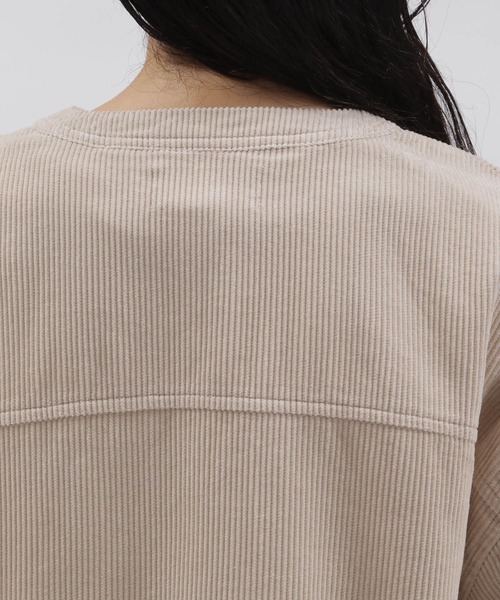 LAKOLE（ラコレ）の「8Wコーデュロイカバーオール[セットアップ対応] / 158272（ノーカラージャケット・レディース・ダークブラウン/オレンジ系その他/グレイッシュベージュ・SMALL/MEDIUM）」の10枚目の写真