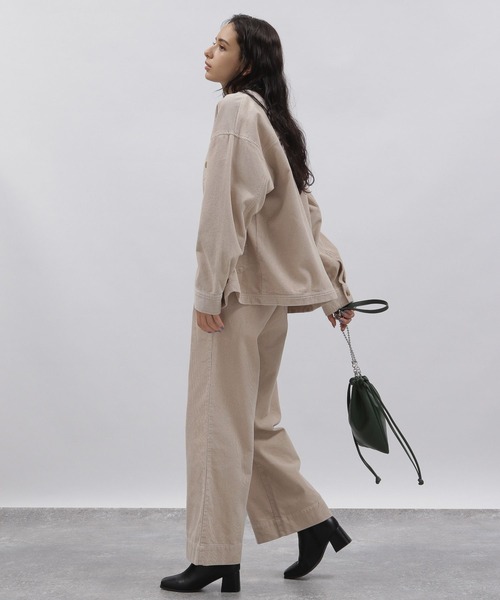 LAKOLE（ラコレ）の「8Wコーデュロイカバーオール[セットアップ対応] / 158272（ノーカラージャケット・レディース・ダークブラウン/オレンジ系その他/グレイッシュベージュ・SMALL/MEDIUM）」の16枚目の写真