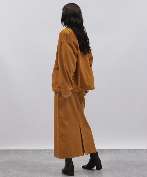 LAKOLE（ラコレ）の「8Wコーデュロイカバーオール[セットアップ対応] / 158272（ノーカラージャケット・レディース・ダークブラウン/オレンジ系その他/グレイッシュベージュ・SMALL/MEDIUM）」の11枚目の写真