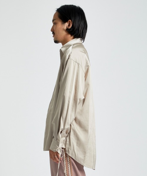 TAUPE（トープ）の「Satin Loose String Shirts（シャツ/ブラウス・メンズ・ベージュ/サックスブルー・3/2）」の11枚目の写真