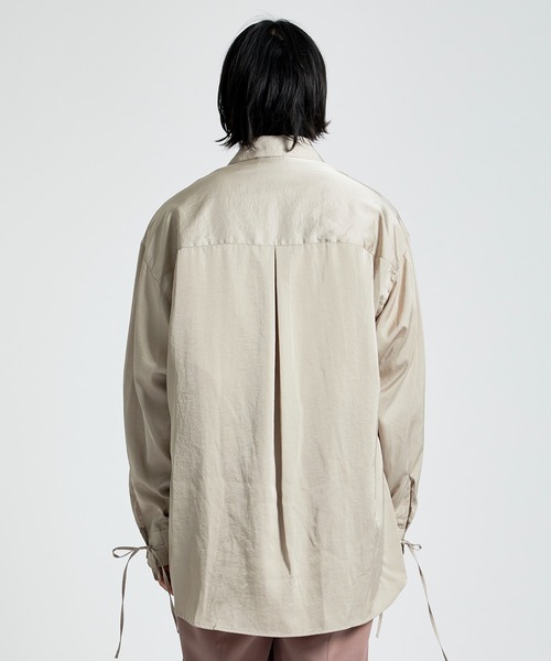 TAUPE（トープ）の「Satin Loose String Shirts（シャツ/ブラウス・メンズ・ベージュ/サックスブルー・3/2）」の12枚目の写真