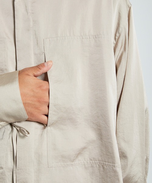 TAUPE（トープ）の「Satin Loose String Shirts（シャツ/ブラウス・メンズ・ベージュ/サックスブルー・3/2）」の14枚目の写真