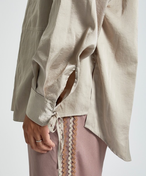 TAUPE（トープ）の「Satin Loose String Shirts（シャツ/ブラウス・メンズ・ベージュ/サックスブルー・3/2）」の16枚目の写真