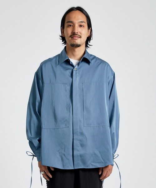 TAUPE（トープ）の「Satin Loose String Shirts（シャツ/ブラウス・メンズ・ベージュ/サックスブルー・3/2）」の20枚目の写真