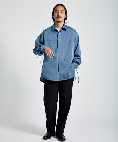 TAUPE（トープ）の「Satin Loose String Shirts（シャツ/ブラウス・メンズ・ベージュ/サックスブルー・3/2）」の19枚目の写真