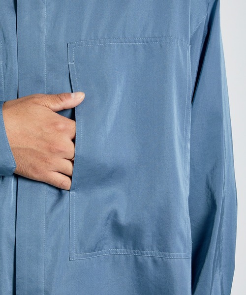 TAUPE（トープ）の「Satin Loose String Shirts（シャツ/ブラウス・メンズ・ベージュ/サックスブルー・3/2）」の4枚目の写真