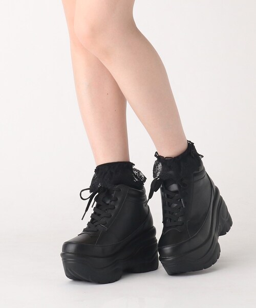 cs T&P（シーエスティーアンドピー）の「◆ハイカット厚底スニーカー（スニーカー・レディース・ブラック/ホワイト・L/M/S/LL）」の10枚目の写真