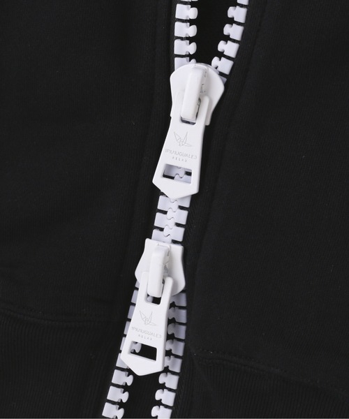 1piu1uguale3 RELAX（ウノピュウノウグァーレトレリラックス）の「1PIU1UGUALE3 RELAX/ウノピゥ ウノ ウグァーレ トレ リラックス/ビッグファスナーサイドロゴ スウェットパーカー（パーカー・メンズ・グレー/ブラック・XL/XXL/M/L）」の3枚目の写真