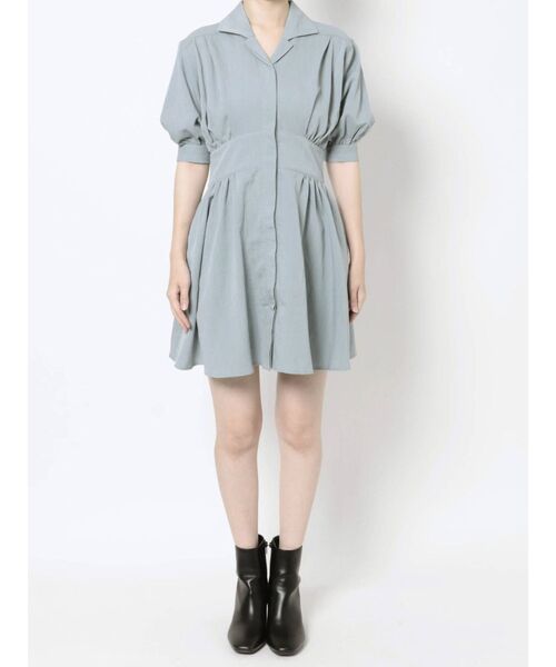 EMODA（エモダ）の「サイドシェイプハーフスリーブワンピース（ワンピース・レディース・ブラック/グレー/ブルー・FREE）」の16枚目の写真